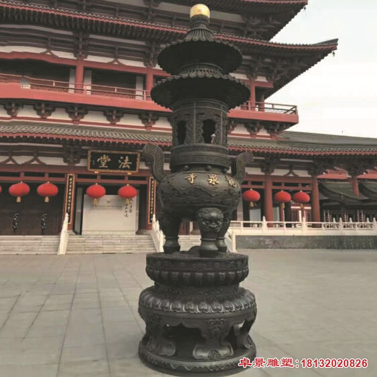 鑄銅寺廟香爐雕塑