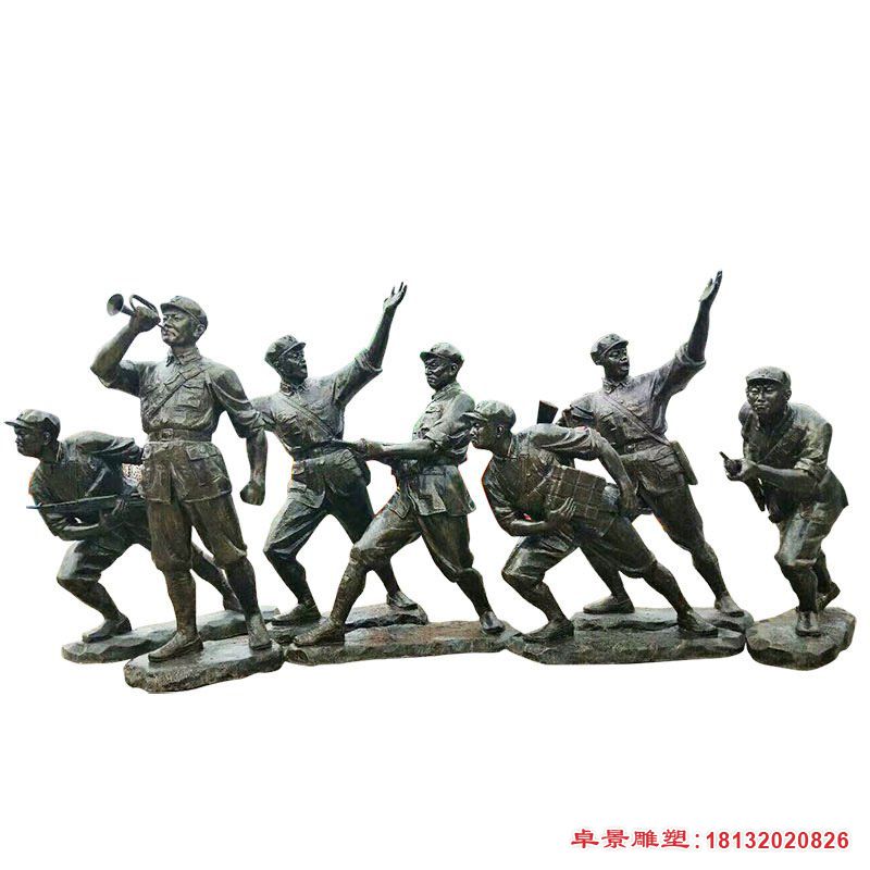 銅雕八路軍打仗