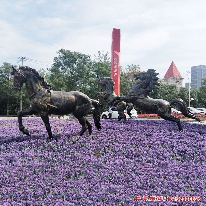 戶外動物馬銅雕